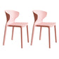 Contemporary Indoor Plastic Wingback Stackable Armless Dining Side Chair Pink 2 Piece Set Clearhalo 'Dining Chairs' 'Dining Tables & Seating' 'dining_chair' 'furn' 'furn_dining_chair' 'Furniture' 'Kitchen & Dining Furniture' 7718186