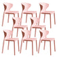 Contemporary Indoor Plastic Wingback Stackable Armless Dining Side Chair Pink 8 Piece Set Clearhalo 'Dining Chairs' 'Dining Tables & Seating' 'dining_chair' 'furn' 'furn_dining_chair' 'Furniture' 'Kitchen & Dining Furniture' 7718189