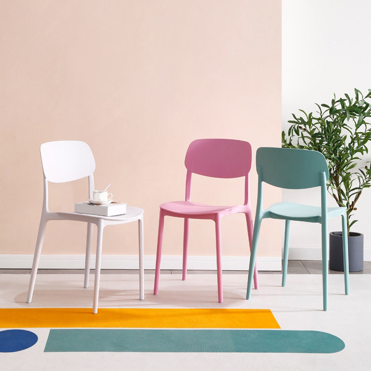 Modern Indoor-Outdoor Plastic Open Back Stackable Dining Side Chair Clearhalo 'Dining Chairs' 'Dining Tables & Seating' 'dining_chair' 'furn' 'furn_dining_chair' 'Furniture' 'Kitchen & Dining Furniture' 7718194