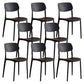 Modern Indoor-Outdoor Plastic Open Back Stackable Dining Side Chair Black 8 Piece Set Clearhalo 'Dining Chairs' 'Dining Tables & Seating' 'dining_chair' 'furn' 'furn_dining_chair' 'Furniture' 'Kitchen & Dining Furniture' 7718195