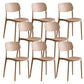 Modern Indoor-Outdoor Plastic Open Back Stackable Dining Side Chair Camel 8 Piece Set Clearhalo 'Dining Chairs' 'Dining Tables & Seating' 'dining_chair' 'furn' 'furn_dining_chair' 'Furniture' 'Kitchen & Dining Furniture' 7718204