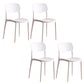 Modern Indoor-Outdoor Plastic Open Back Stackable Dining Side Chair White 4 Piece Set Clearhalo 'Dining Chairs' 'Dining Tables & Seating' 'dining_chair' 'furn' 'furn_dining_chair' 'Furniture' 'Kitchen & Dining Furniture' 7718206