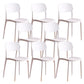Modern Indoor-Outdoor Plastic Open Back Stackable Dining Side Chair White 8 Piece Set Clearhalo 'Dining Chairs' 'Dining Tables & Seating' 'dining_chair' 'furn' 'furn_dining_chair' 'Furniture' 'Kitchen & Dining Furniture' 7718207