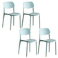 Modern Indoor-Outdoor Plastic Open Back Stackable Dining Side Chair Green 4 Piece Set Clearhalo 'Dining Chairs' 'Dining Tables & Seating' 'dining_chair' 'furn' 'furn_dining_chair' 'Furniture' 'Kitchen & Dining Furniture' 7718208