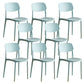 Modern Indoor-Outdoor Plastic Open Back Stackable Dining Side Chair Green 8 Piece Set Clearhalo 'Dining Chairs' 'Dining Tables & Seating' 'dining_chair' 'furn' 'furn_dining_chair' 'Furniture' 'Kitchen & Dining Furniture' 7718209