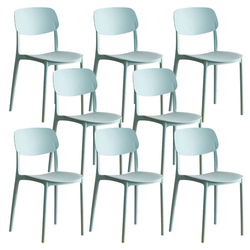 Modern Indoor-Outdoor Plastic Open Back Stackable Dining Side Chair Green 8 Piece Set Clearhalo 'Dining Chairs' 'Dining Tables & Seating' 'dining_chair' 'furn' 'furn_dining_chair' 'Furniture' 'Kitchen & Dining Furniture' 7718209