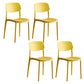Modern Indoor-Outdoor Plastic Open Back Stackable Dining Side Chair Yellow 4 Piece Set Clearhalo 'Dining Chairs' 'Dining Tables & Seating' 'dining_chair' 'furn' 'furn_dining_chair' 'Furniture' 'Kitchen & Dining Furniture' 7718210