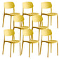 Modern Indoor-Outdoor Plastic Open Back Stackable Dining Side Chair Yellow 8 Piece Set Clearhalo 'Dining Chairs' 'Dining Tables & Seating' 'dining_chair' 'furn' 'furn_dining_chair' 'Furniture' 'Kitchen & Dining Furniture' 7718211