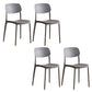 Modern Indoor-Outdoor Plastic Open Back Stackable Dining Side Chair Grey 4 Piece Set Clearhalo 'Dining Chairs' 'Dining Tables & Seating' 'dining_chair' 'furn' 'furn_dining_chair' 'Furniture' 'Kitchen & Dining Furniture' 7718212