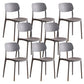 Modern Indoor-Outdoor Plastic Open Back Stackable Dining Side Chair Grey 8 Piece Set Clearhalo 'Dining Chairs' 'Dining Tables & Seating' 'dining_chair' 'furn' 'furn_dining_chair' 'Furniture' 'Kitchen & Dining Furniture' 7718213