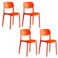 Modern Indoor-Outdoor Plastic Open Back Stackable Dining Side Chair Orange 4 Piece Set Clearhalo 'Dining Chairs' 'Dining Tables & Seating' 'dining_chair' 'furn' 'furn_dining_chair' 'Furniture' 'Kitchen & Dining Furniture' 7718214