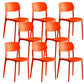 Modern Indoor-Outdoor Plastic Open Back Stackable Dining Side Chair Orange 8 Piece Set Clearhalo 'Dining Chairs' 'Dining Tables & Seating' 'dining_chair' 'furn' 'furn_dining_chair' 'Furniture' 'Kitchen & Dining Furniture' 7718215
