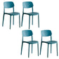 Modern Indoor-Outdoor Plastic Open Back Stackable Dining Side Chair Blue 4 Piece Set Clearhalo 'Dining Chairs' 'Dining Tables & Seating' 'dining_chair' 'furn' 'furn_dining_chair' 'Furniture' 'Kitchen & Dining Furniture' 7718218