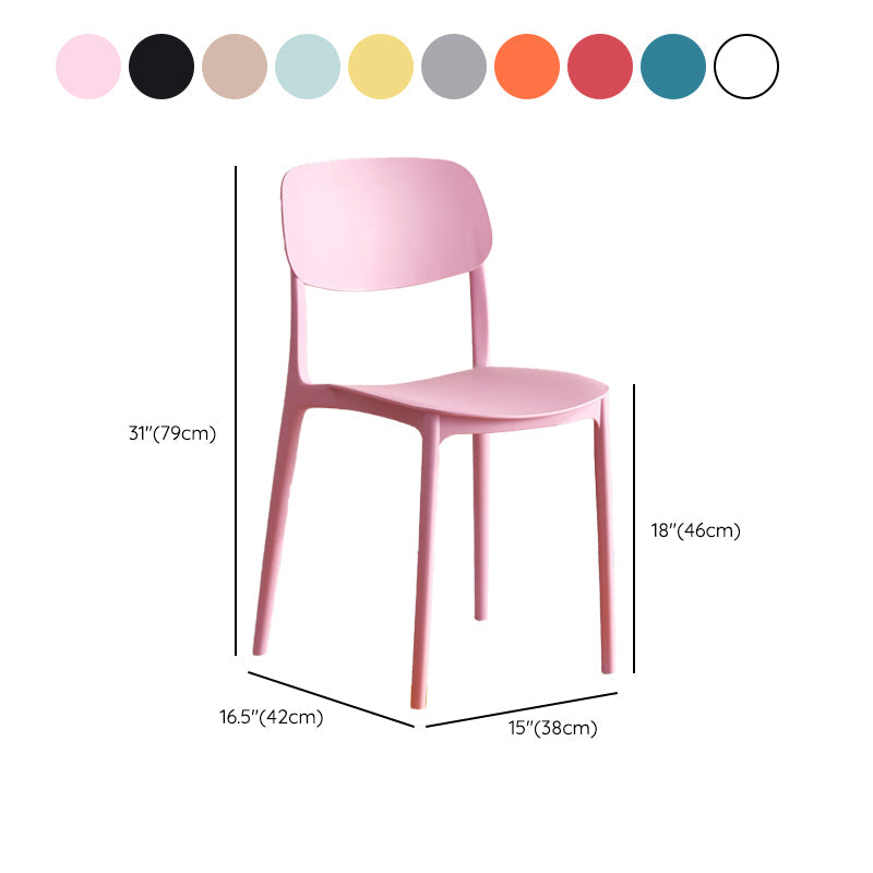 Modern Indoor-Outdoor Plastic Open Back Stackable Dining Side Chair Clearhalo 'Dining Chairs' 'Dining Tables & Seating' 'dining_chair' 'furn' 'furn_dining_chair' 'Furniture' 'Kitchen & Dining Furniture' 7718220