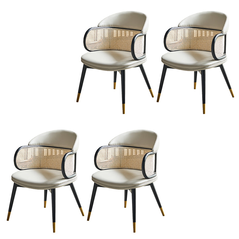 Glamstil gepolsterte massive Holzbasis Haus Dining Armstuhl