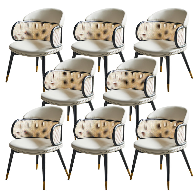 Glamstil gepolsterte massive Holzbasis Haus Dining Armstuhl