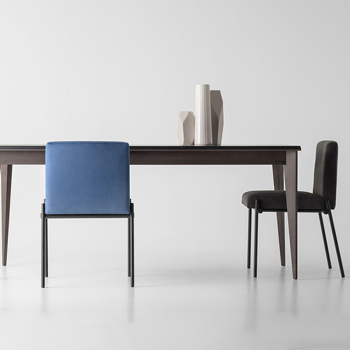 Industrieller Esszimmer gepolsterte armlose Parsons Ess -Seitenstuhl