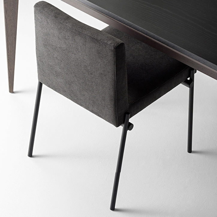 Industrieller Esszimmer gepolsterte armlose Parsons Ess -Seitenstuhl