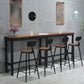 Industrial Metal Legs Indoor Bar Stool Black Base with Footrest
