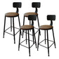 Industrial Metal Legs Indoor Bar Stool Black Base with Footrest