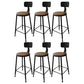 Industrial Metal Legs Indoor Bar Stool Black Base with Footrest