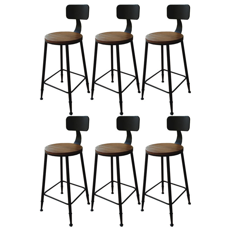 Industrial Metal Legs Indoor Bar Stool Black Base with Footrest
