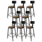 Industrial Metal Legs Indoor Bar Stool Black Base with Footrest