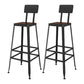 Industrial Metal Legs Indoor Bar Stool Black Base with Footrest
