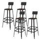 Industrial Metal Legs Indoor Bar Stool Black Base with Footrest