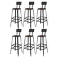 Industrial Metal Legs Indoor Bar Stool Black Base with Footrest