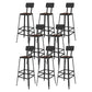 Industrial Metal Legs Indoor Bar Stool Black Base with Footrest