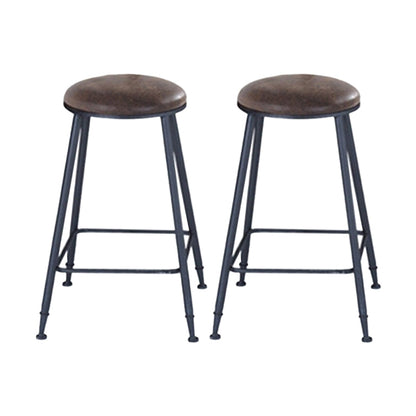 Industrial Metal Legs Indoor Bar Stool Black Base with Footrest