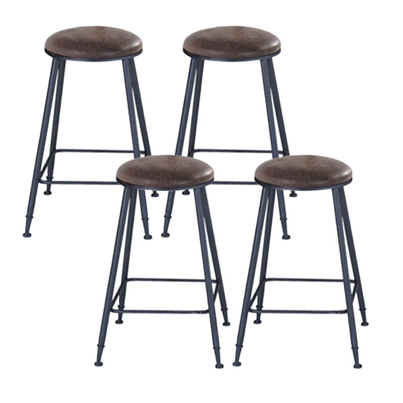 Industrial Metal Legs Indoor Bar Stool Black Base with Footrest