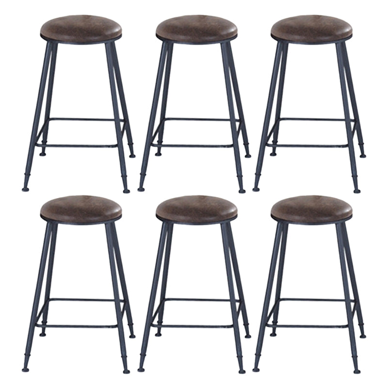 Industrial Metal Legs Indoor Bar Stool Black Base with Footrest
