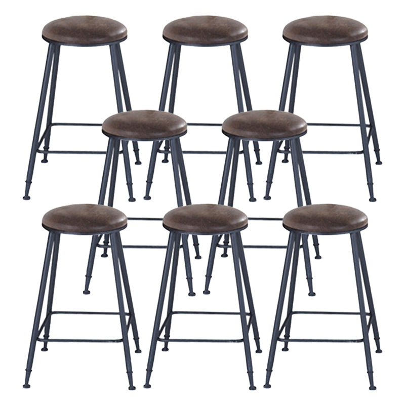Industrial Metal Legs Indoor Bar Stool Black Base with Footrest