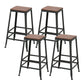 Industrial Metal Legs Indoor Bar Stool Black Base with Footrest