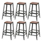 Industrial Metal Legs Indoor Bar Stool Black Base with Footrest