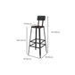 Industrial Metal Legs Indoor Bar Stool Black Base with Footrest