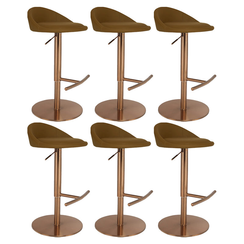 Modern Style Rotatable Backrest Counter High Stool with Leather Cushion