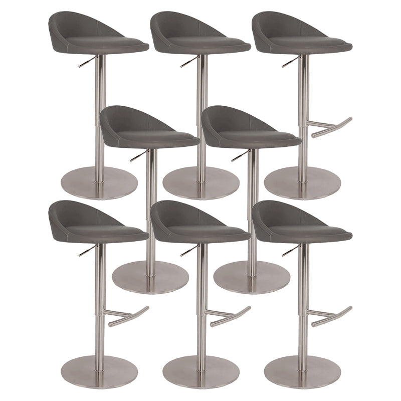 Modern Style Rotatable Backrest Counter High Stool with Leather Cushion