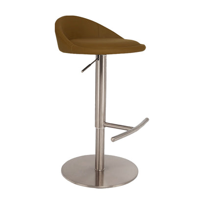 Modern Style Rotatable Backrest Counter High Stool with Leather Cushion