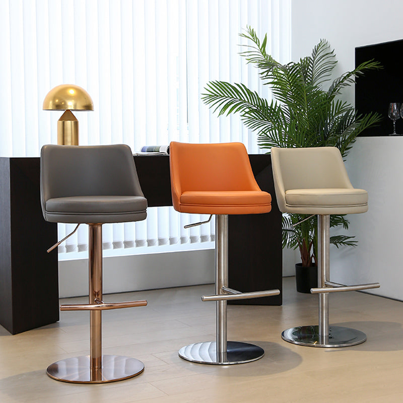 Tabouret de comptoir rotatif de style moderne avec coussin en cuir