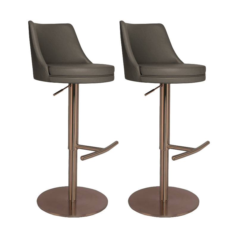 Tabouret de comptoir rotatif de style moderne avec coussin en cuir