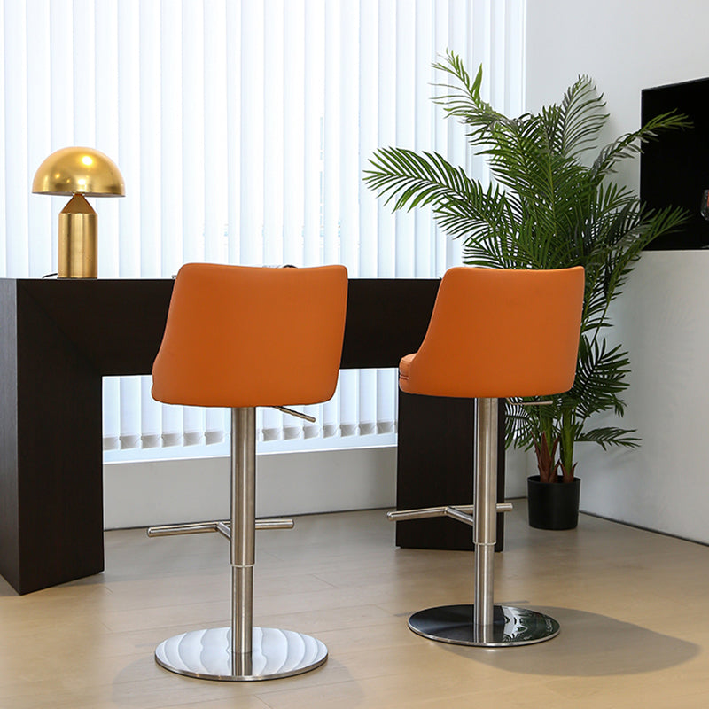 Tabouret de comptoir rotatif de style moderne avec coussin en cuir