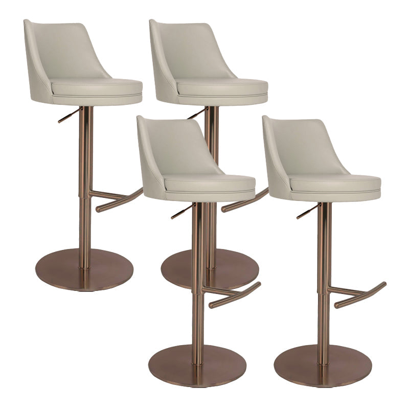 Tabouret de comptoir rotatif de style moderne avec coussin en cuir