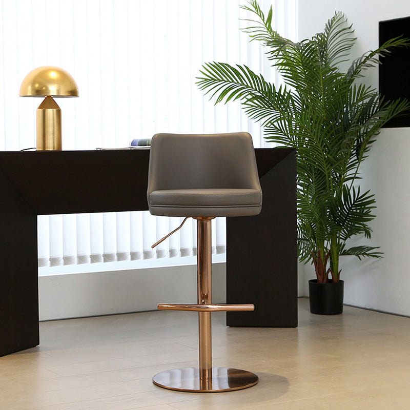 Tabouret de comptoir rotatif de style moderne avec coussin en cuir