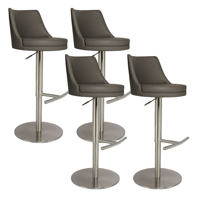 Tabouret de comptoir rotatif de style moderne avec coussin en cuir