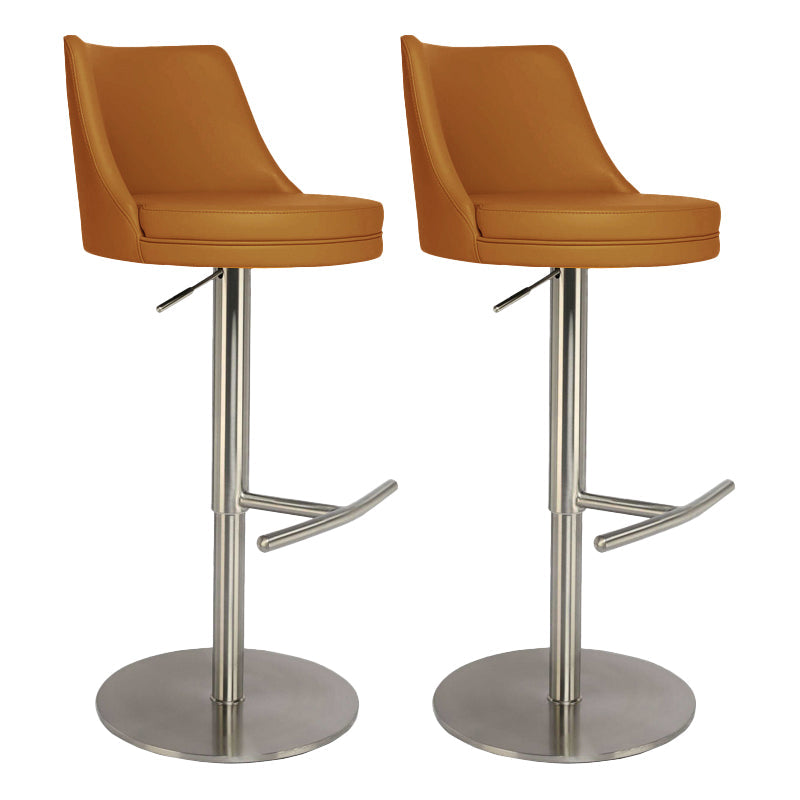 Tabouret de comptoir rotatif de style moderne avec coussin en cuir