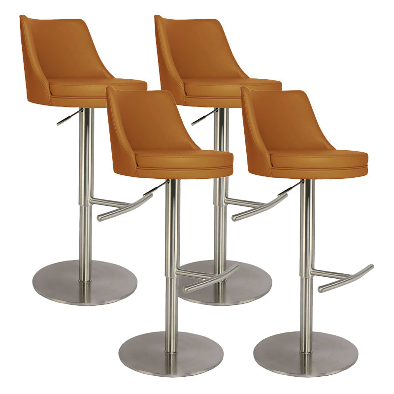 Tabouret de comptoir rotatif de style moderne avec coussin en cuir