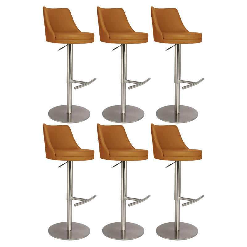 Tabouret de comptoir rotatif de style moderne avec coussin en cuir